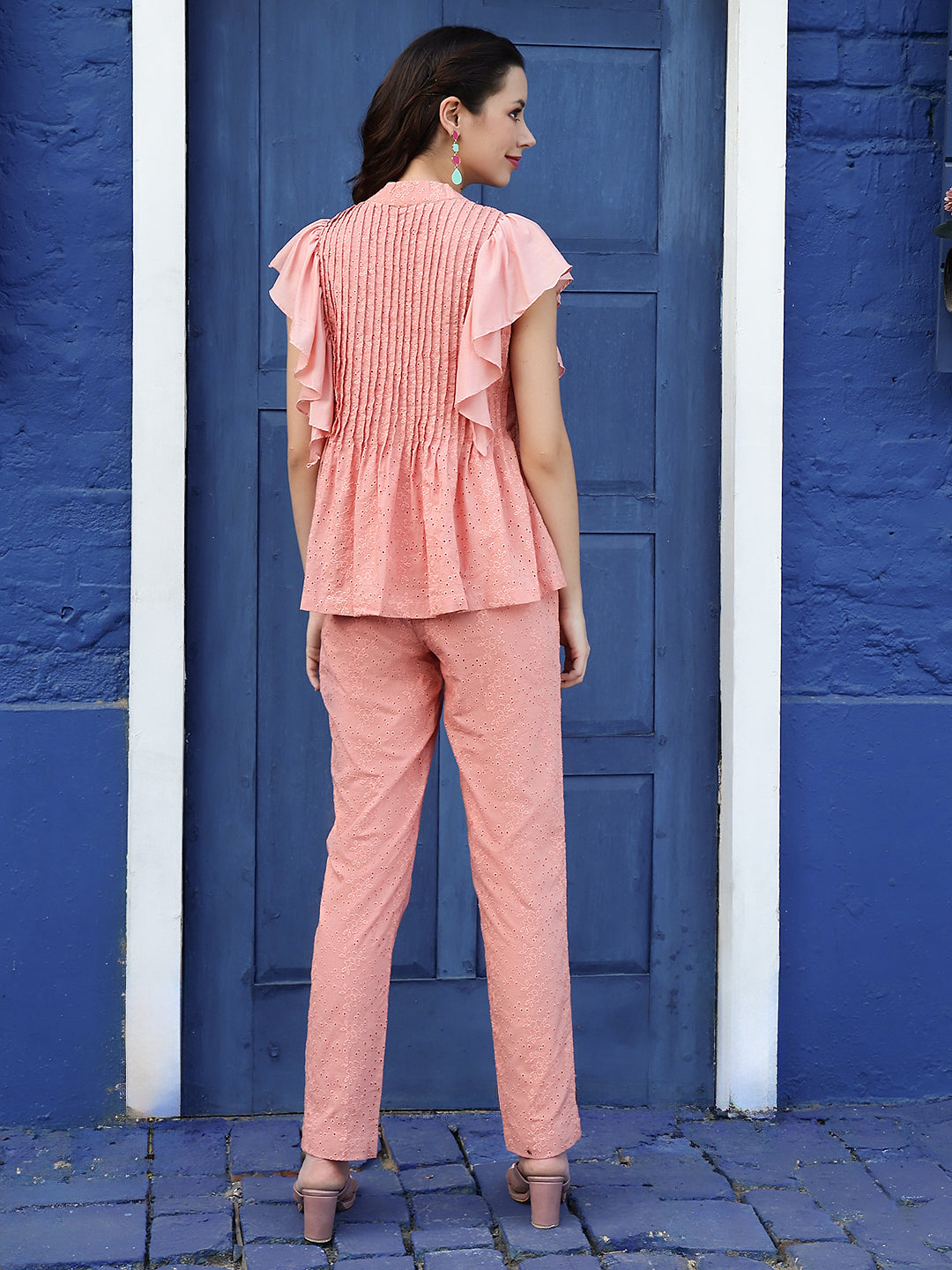 Peach Blossom Schiffli 2-Piece Set