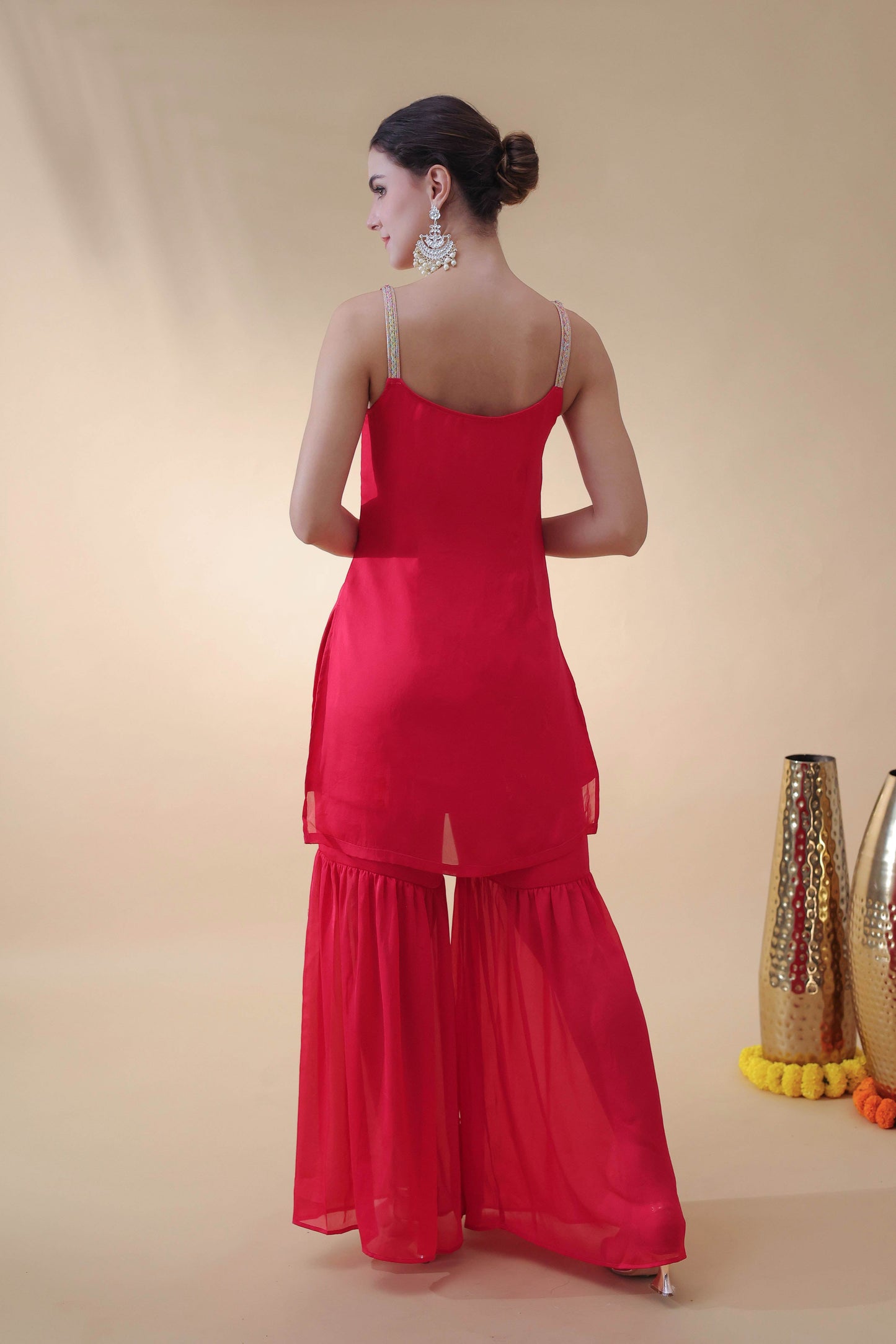 Crimson Charm Sharara Set