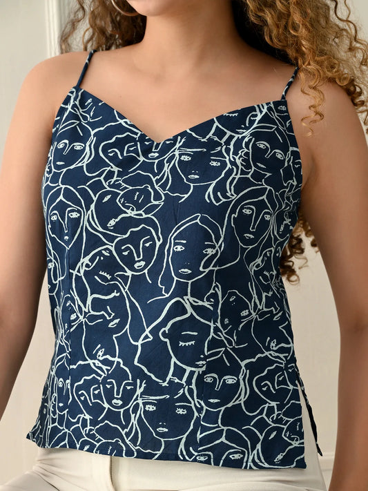 Blue dreamy Speghetti top