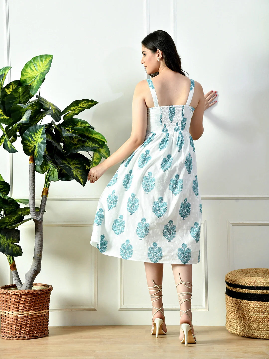 Teal Tapesty Midi Dress