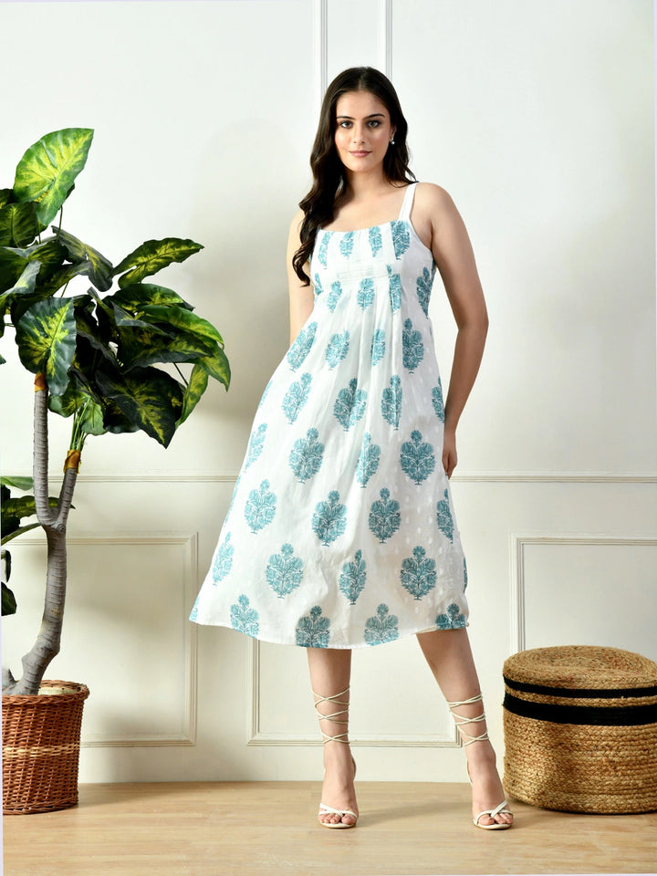 Teal Tapesty Midi Dress