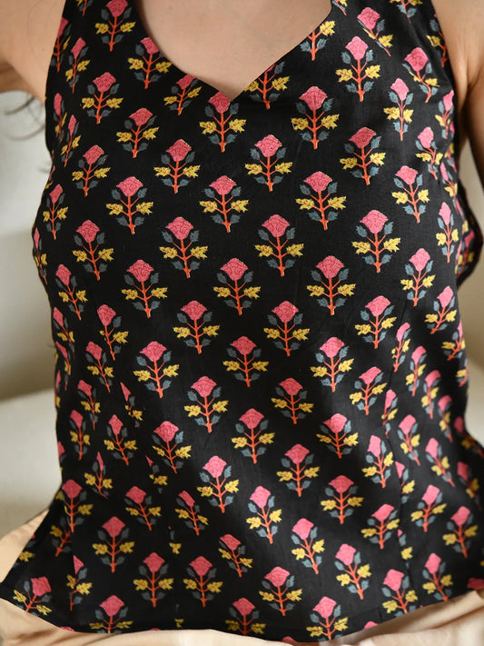 Noir Chintz Top