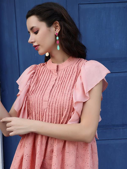 Peach Blossom Schiffli 2-Piece Set