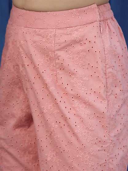 Peach Blossom Schiffli 2-Piece Set