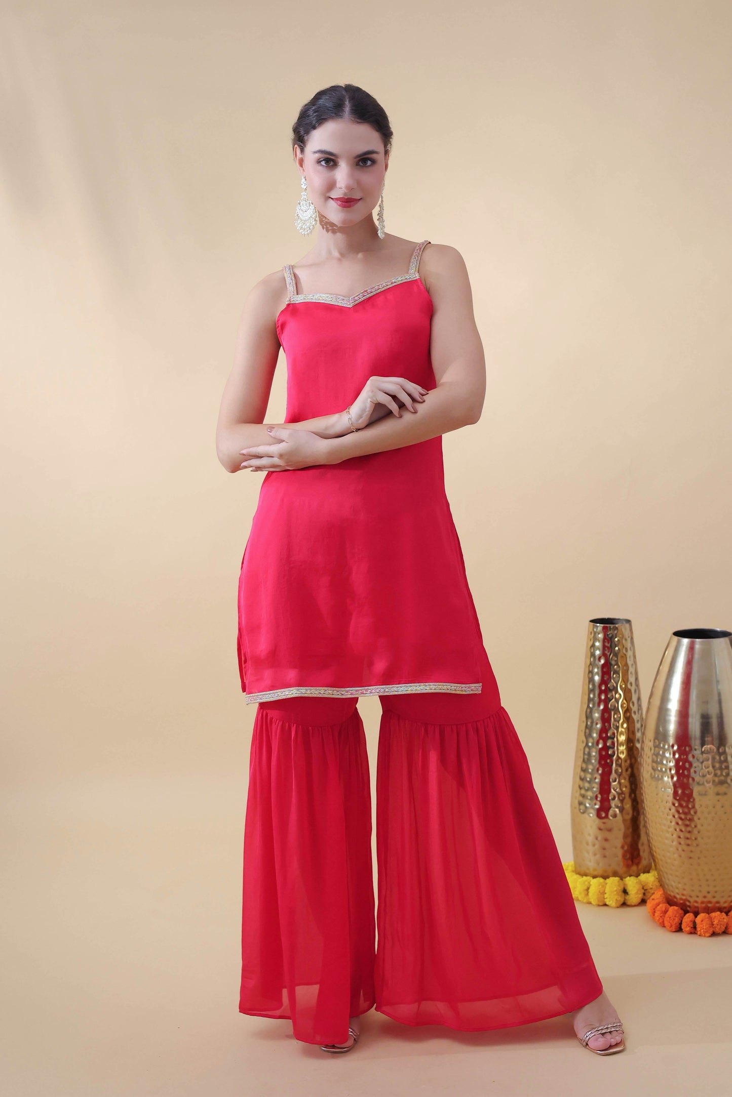Crimson Charm Sharara Set
