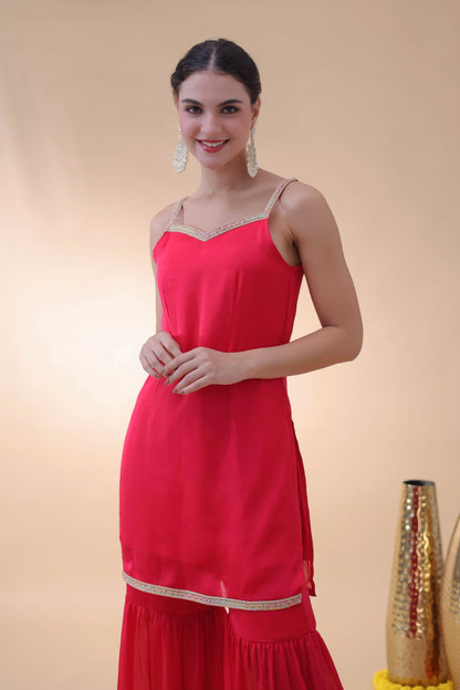 Crimson Charm Sharara Set