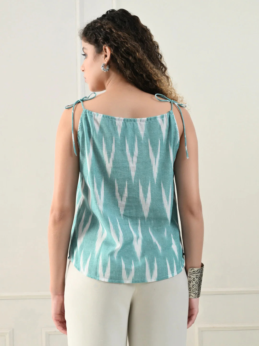 Aqua Drift Ikat Top