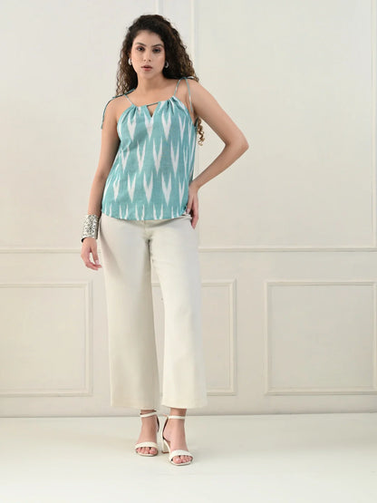 Aqua Drift Ikat Top