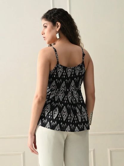 Charcoal Ikat Top
