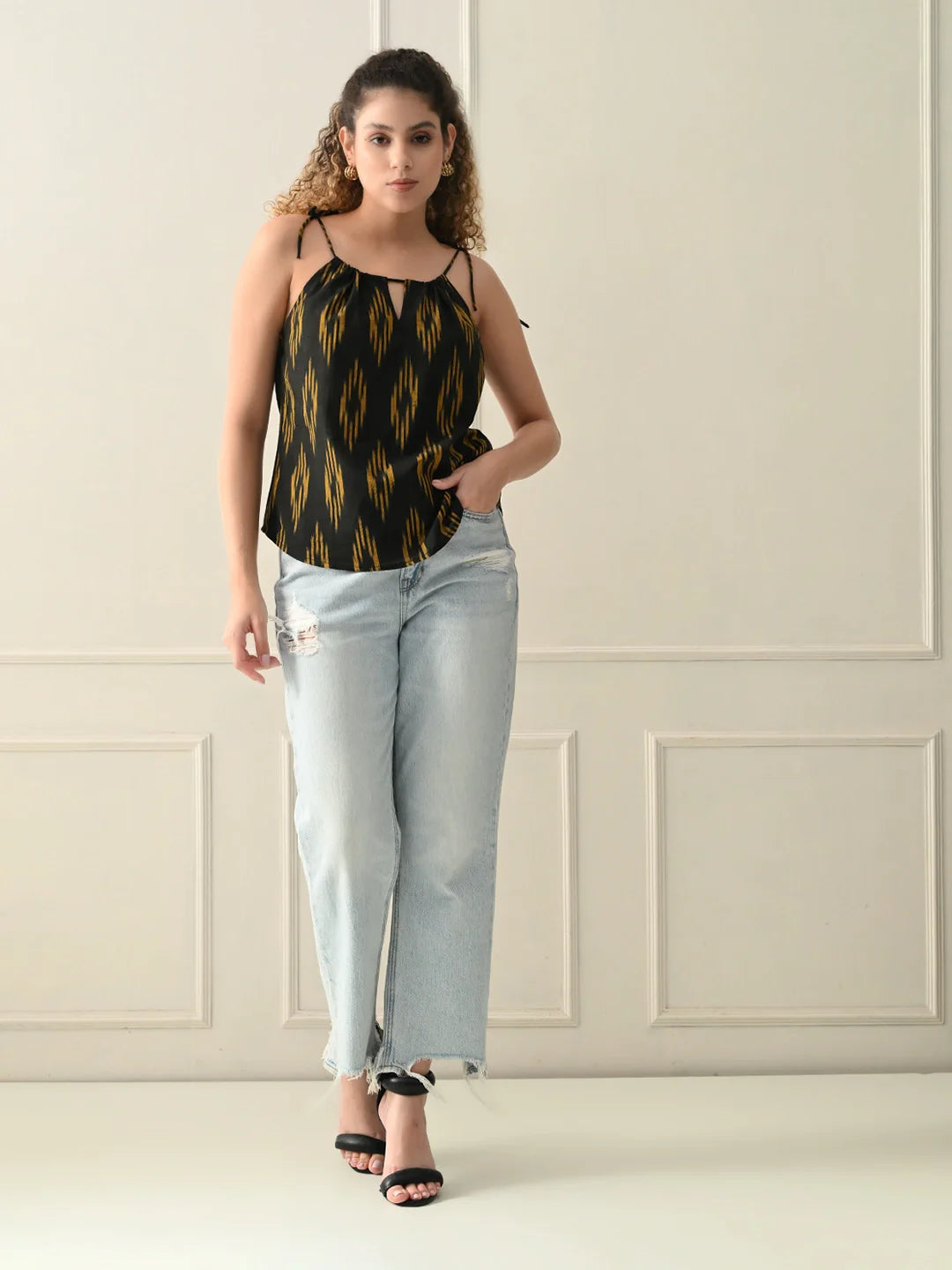 Mustard Glow Ikat Top