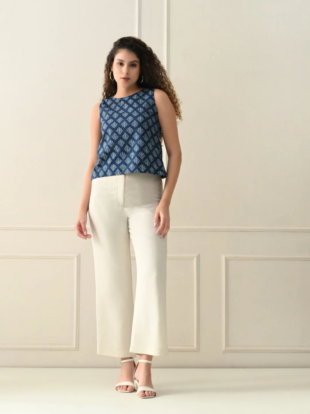 Blue Ajrakh Essence Top