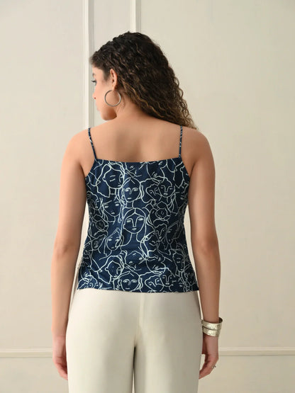 Blue Dreamy Speghetti Top