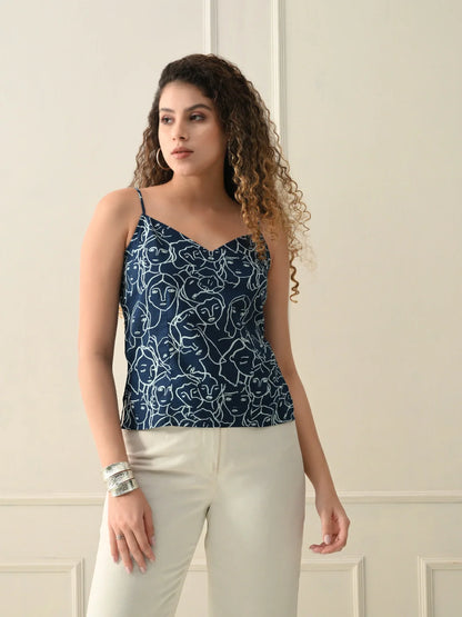 Blue Dreamy Speghetti Top