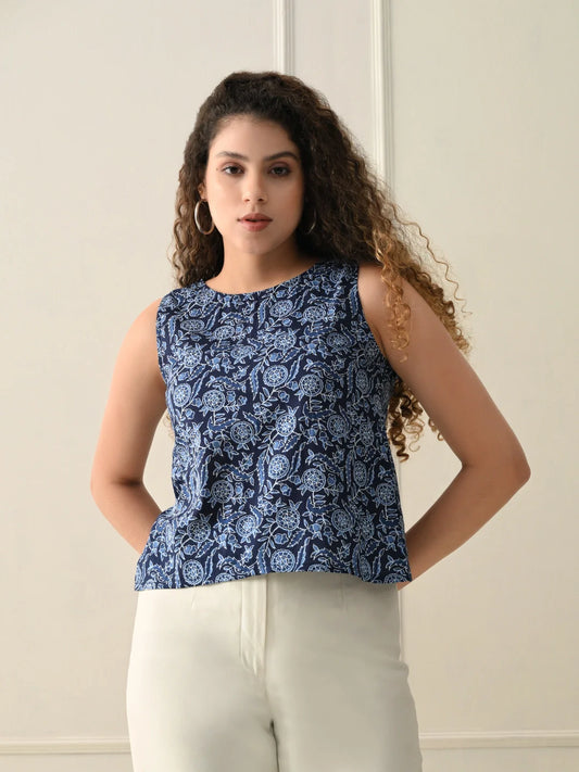 Navy Mirage Top