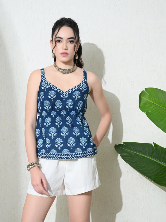 Kaashi Neel Peplum Top
