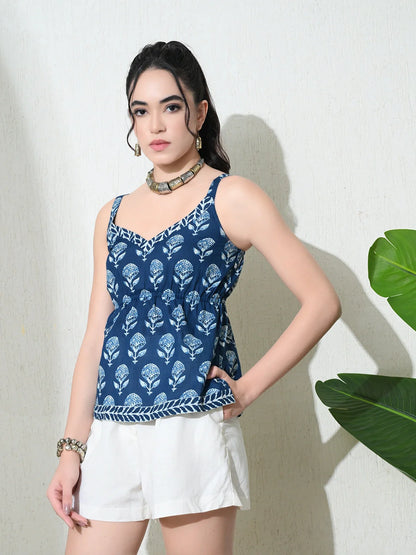 Kaashi Neel Peplum Top