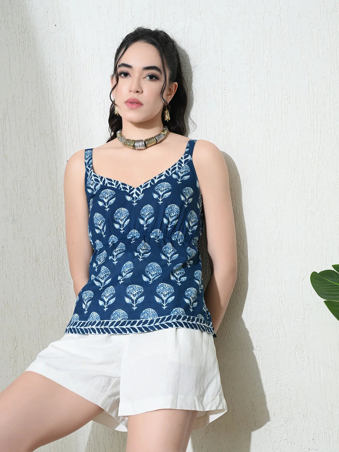 Kaashi Neel Peplum Top