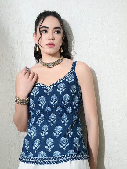 Kaashi Neel Peplum Top