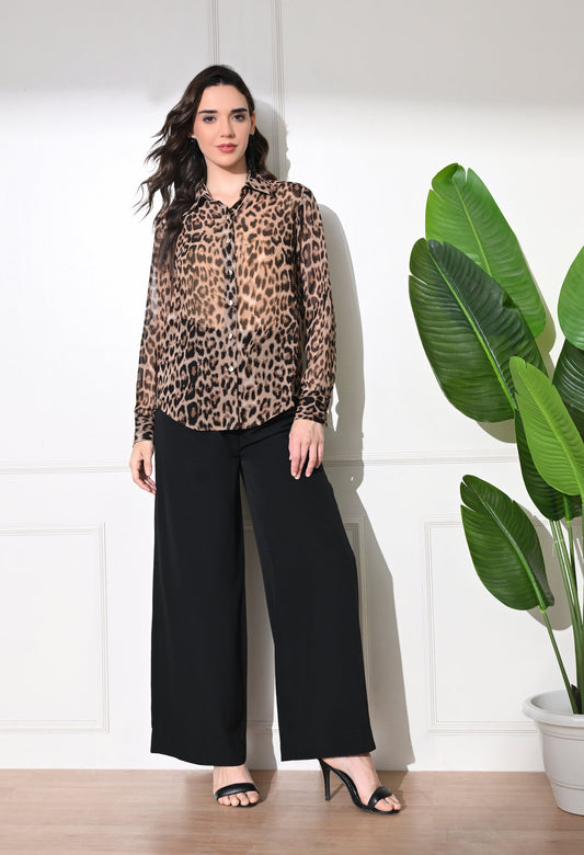 Luxe Safari Leopard Print Shirt