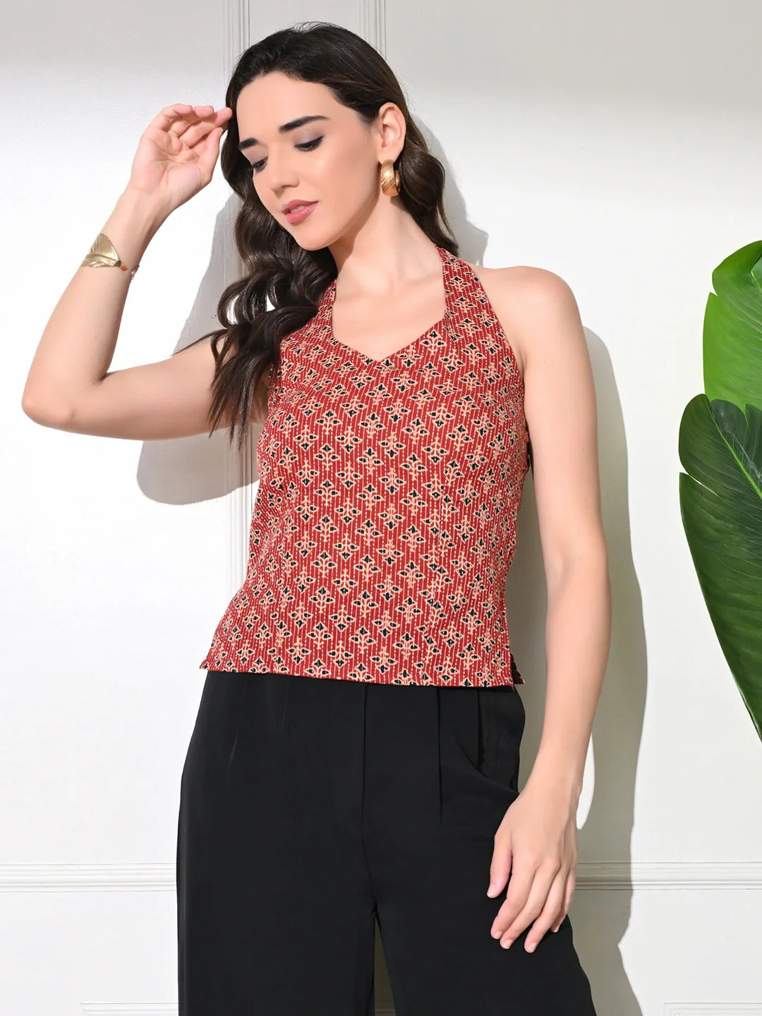 Maroon Grace Kantha Top