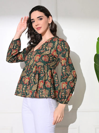 Vintage Garden Peplum Top