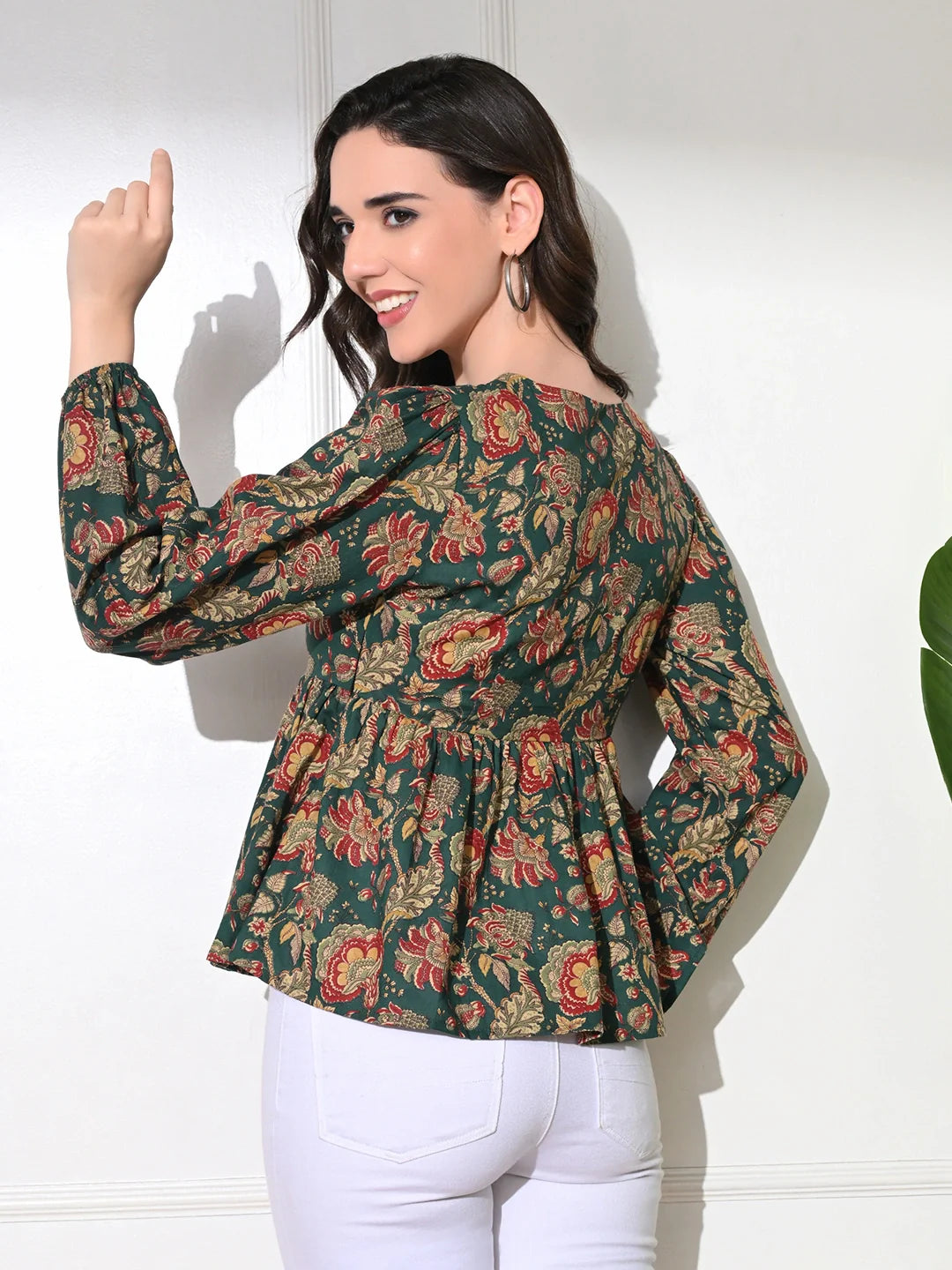 Vintage Garden Peplum Top