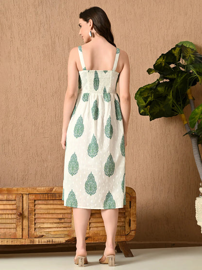 Sage Breeze Strappy Midi Dress