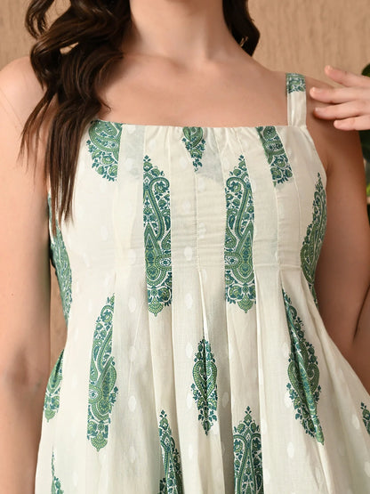 Sage Breeze Strappy Midi Dress