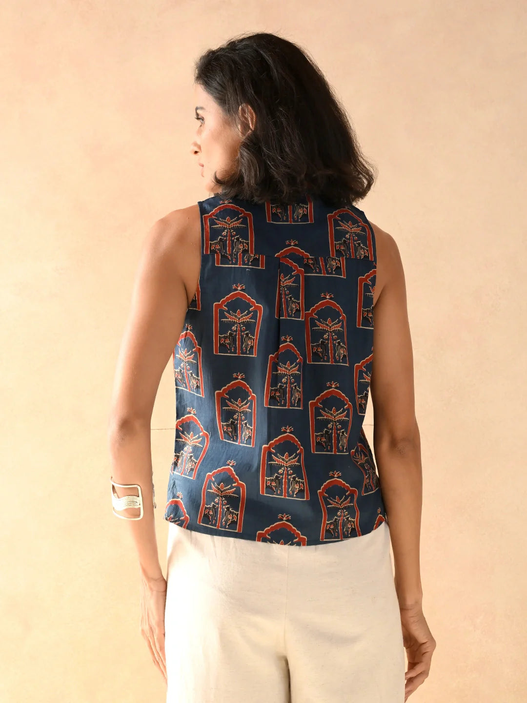 Ethnic grace notch collar shirt