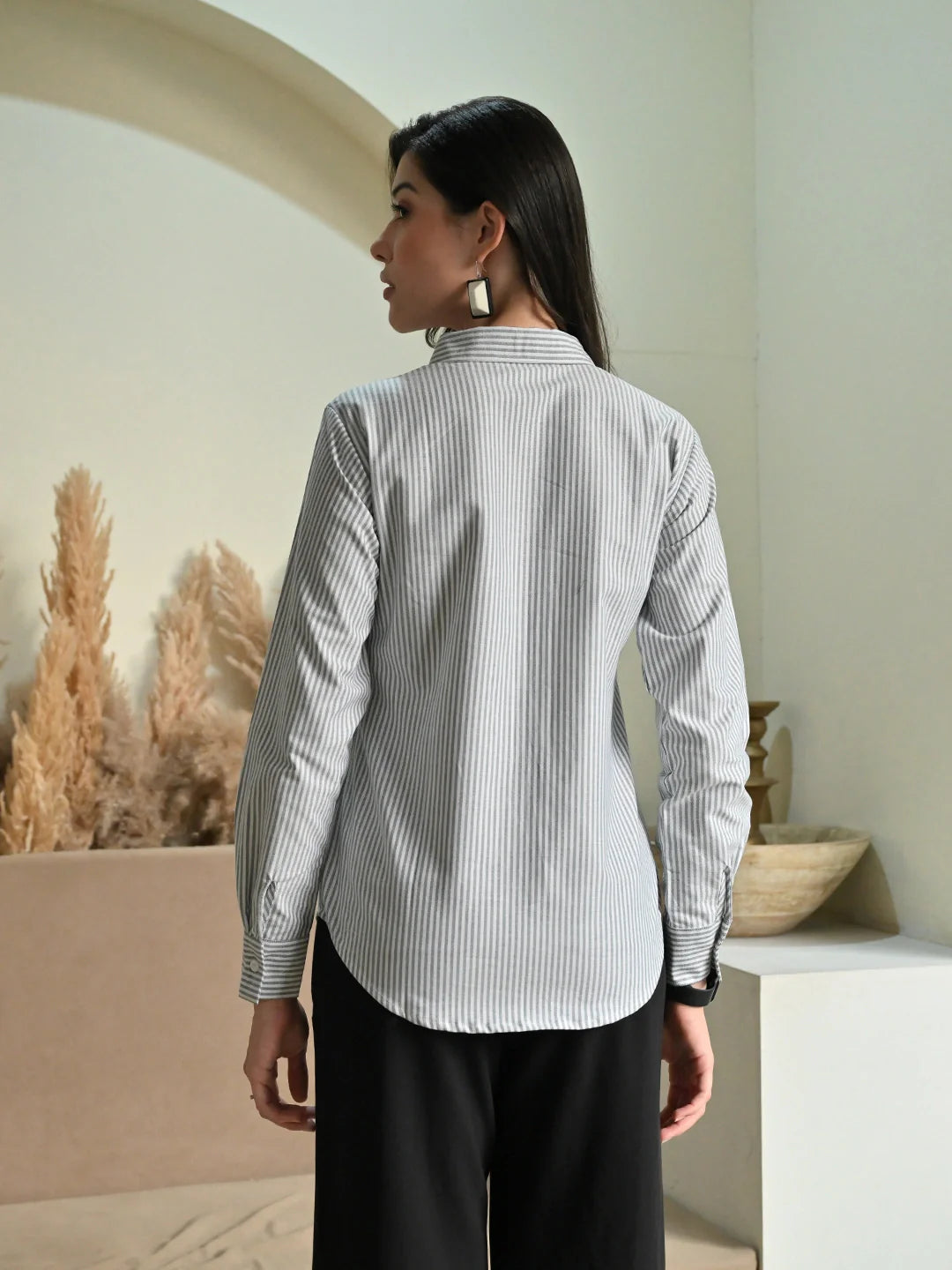 Grey Grace Striped Shirt