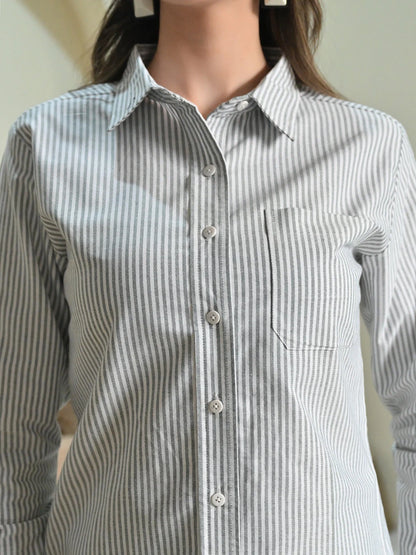 Grey Grace Striped Shirt