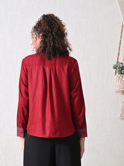 Boho Burgandy Shirt