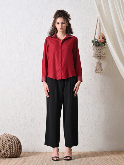 Boho Burgandy Shirt
