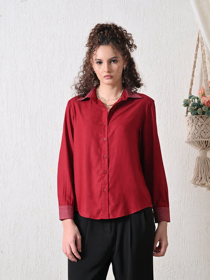 Boho Burgandy Shirt