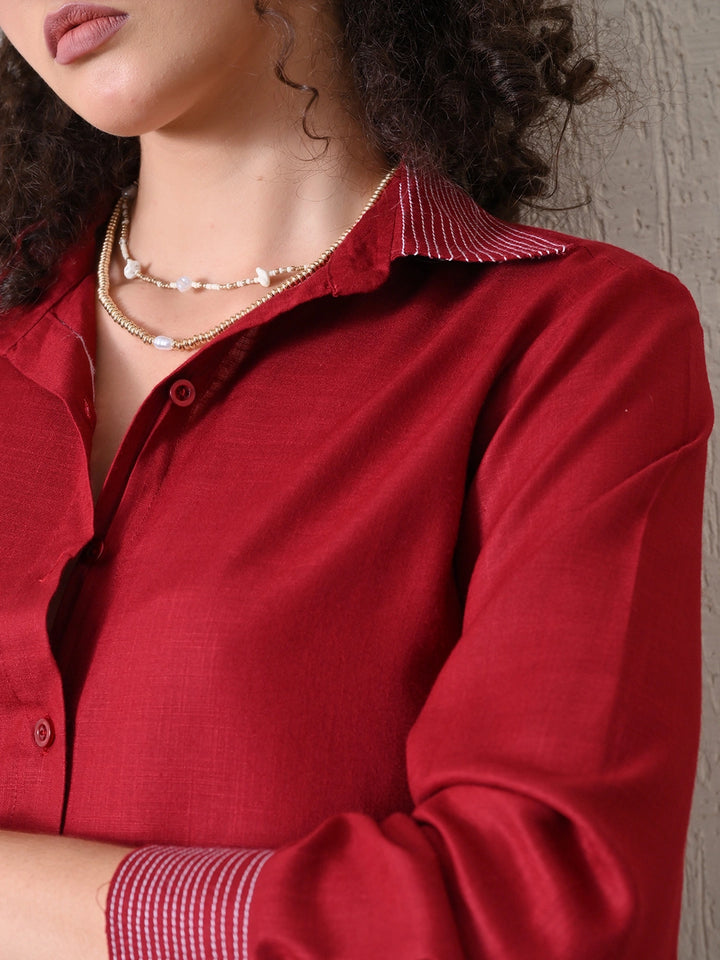 Boho Burgandy Shirt