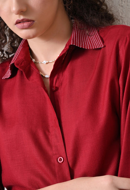 Boho Burgandy Shirt