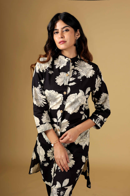 Black Dahlia Printed Kurti Set