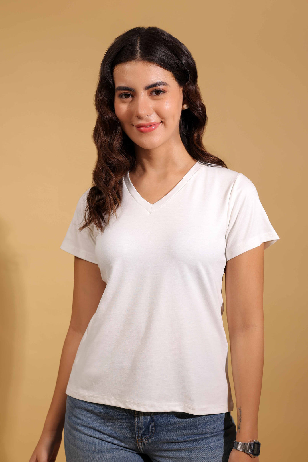 Classic White V Neck T-Shirt