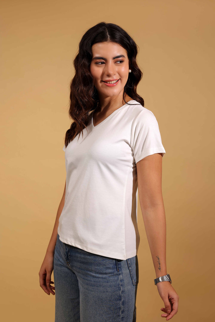 Classic White V Neck T-Shirt