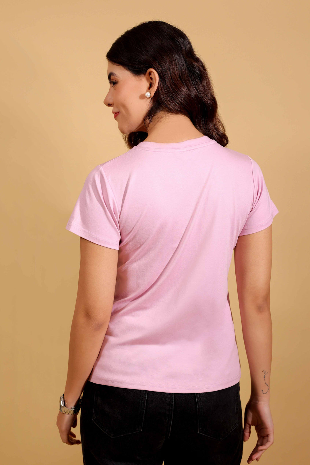 Blush Pink V Neck T-Shirt