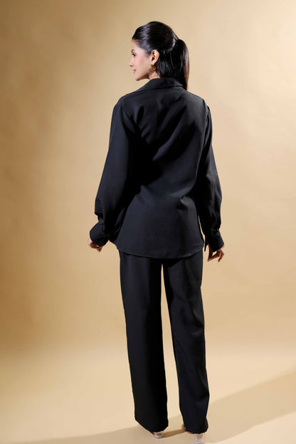 Black Hand-Embroidered 2-Piece Set