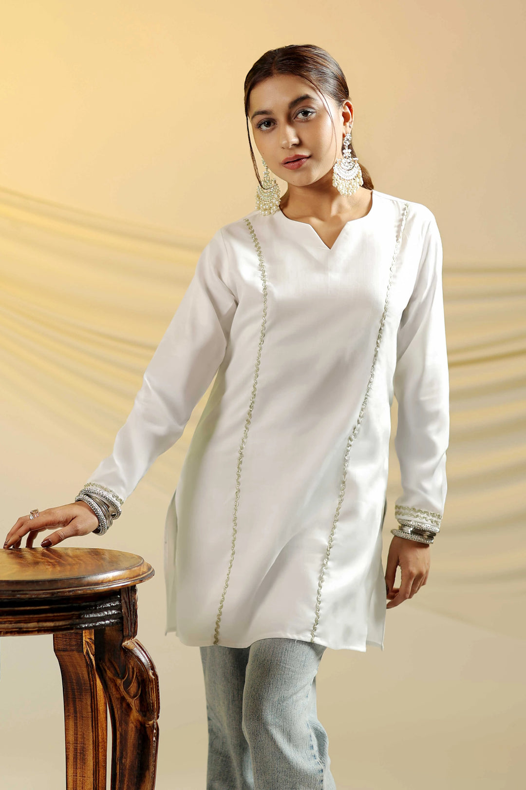 Moonlit Grace Short Kurti