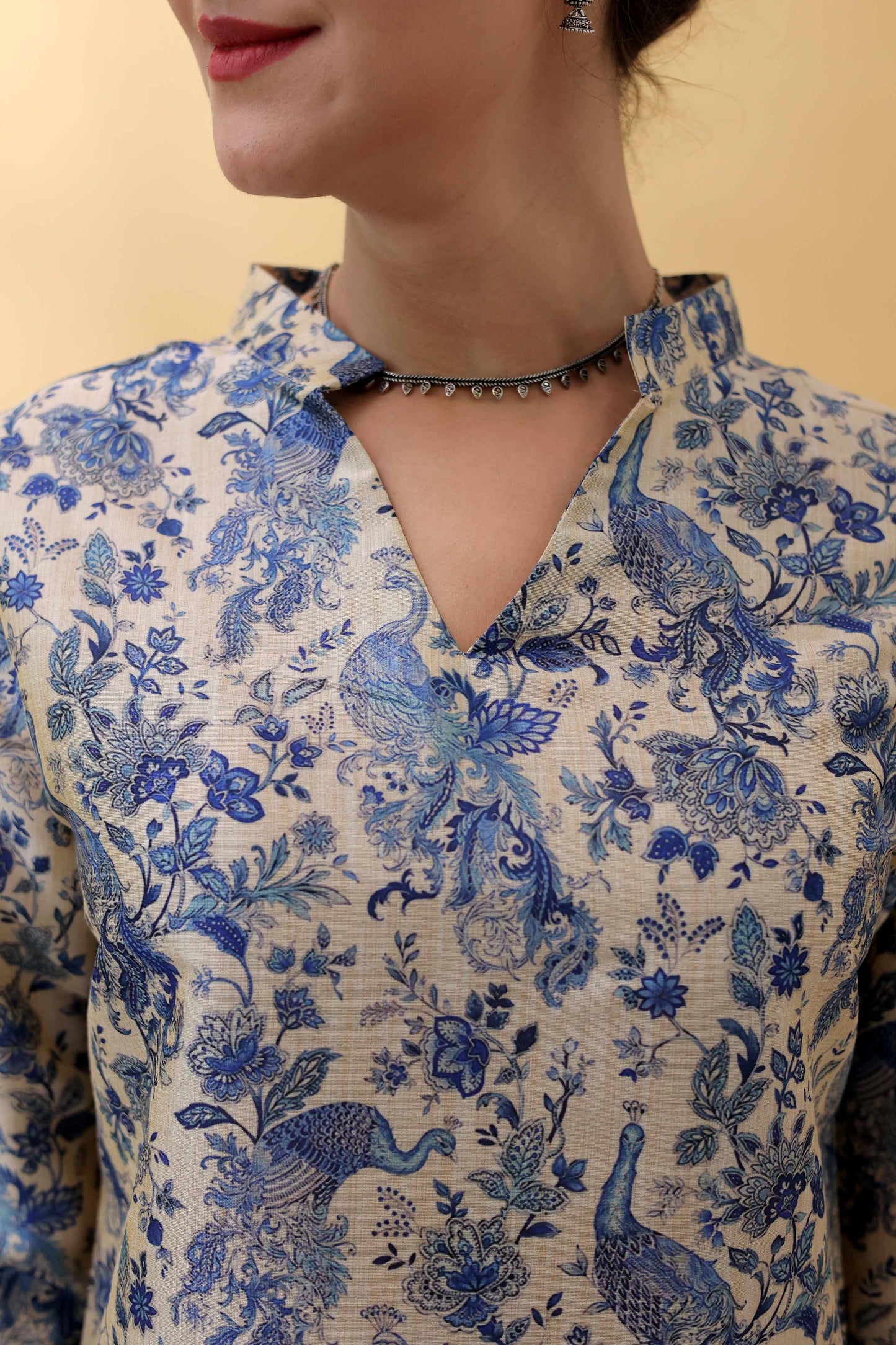 Indigo Bloom Printed Kurti Set