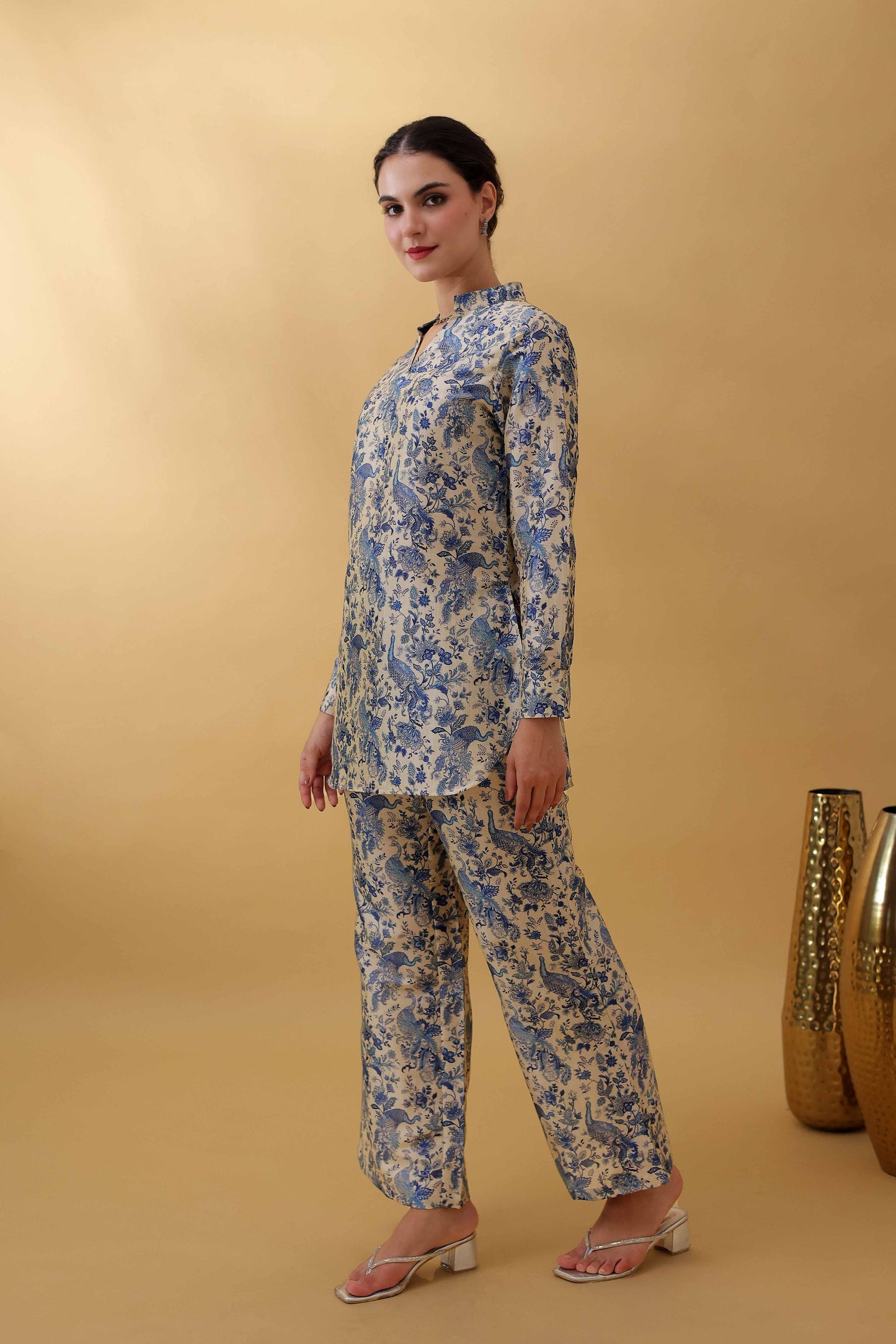 Indigo Bloom Printed Kurti Set