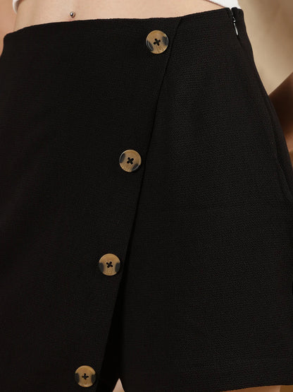 Classic Black Asymmetric Skort