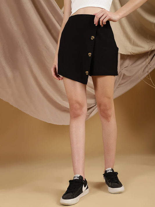 Classic Black Asymmetric Skort